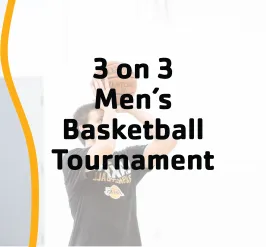 Graphic that says "3 on 3 Basketball Tournament"