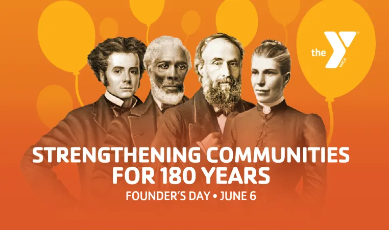 Graphic reading 'Strengthening Communities for 180 Years Founder's Day June 6' 