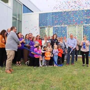 photo of new YMCA Learning Center ribbon cutting 